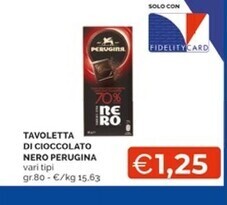 Mercatò Perugina tavoletta di cioccolato nero offerta