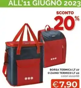 Zaino termico lt 20 colori