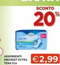 Mercatò Tena assorbenti discreet extra offerta