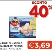 Mercatò Findus 5 fiori di nasello surgelati offerta