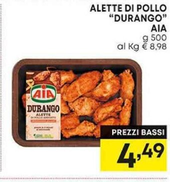 Pam ALETTE DI POLLO "DURANGO" AIA g 500 offerta