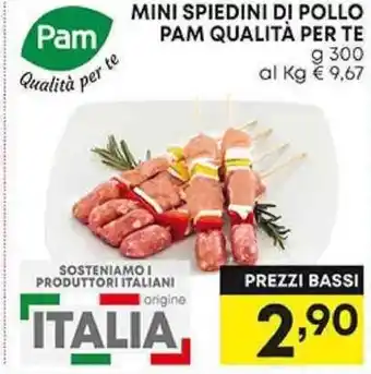 Pam MINI SPIEDINI DI POLLO PAM QUALITÀ PER TE 300 g offerta
