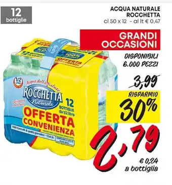 Pam ACQUA NATURALE ROCCHETTA cl 50 x 12 offerta
