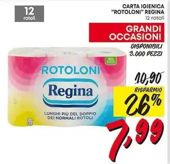 Pam CARTA IGIENICA "ROTOLONI" REGINA 12 rotoli offerta