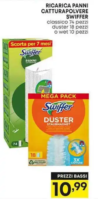 Pam RICARICA PANNI CATTURAPOLVERE SWIFFER classico 74 pezzi duster 18 pezzi o wet 10 pezzi offerta