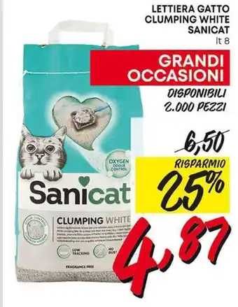 LETTIERA GATTO CLUMPING WHITE SANICAT lt 8