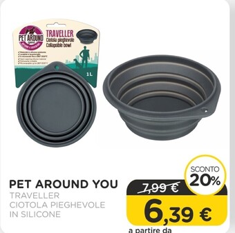 Arcaplanet Pet around you - traveller / ciotola pieghevole in silicone offerta