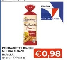 Mercatò Barilla pan bauletto bianco mulino bianco offerta
