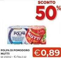 Mercatò Mutti polpa di pomodoro offerta