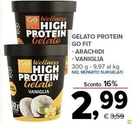 Todis Go wellness gelato protein go fit - arachidi - vaniglia offerta