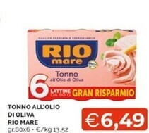 Mercatò Rio mare tonno all'olio di oliva offerta