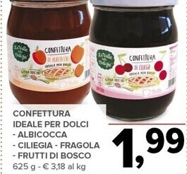 Todis La valle delle delizie confettura ideale per dolci - albicocca - ciliegia - fragola - frutti di bosco offerta