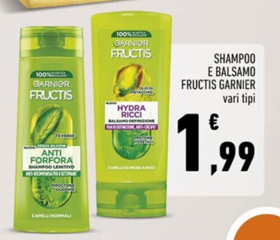 Conad SHAMPOO E BALSAMO FRUCTIS GARNIER vari tipi offerta