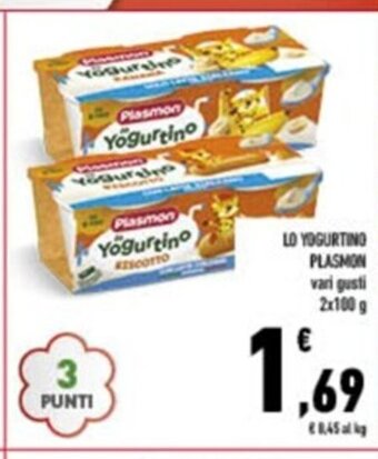 Conad Yogurtino PLASMON vari gusti 2x100 g offerta