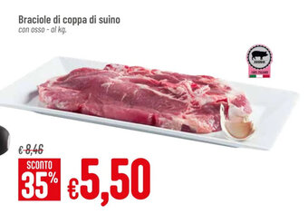 Braciole di coppa di suino con osso - al kg.