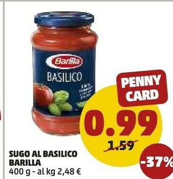 PENNY Tigullio Barilla Sugo Al Basilico offerta