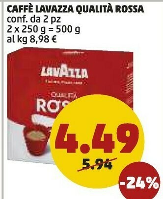 PENNY Lavazza Qualità Rossa 500 G(ml) offerta