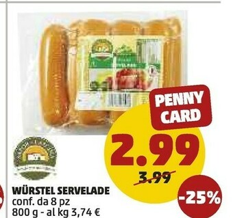 PENNY Wurstel Servelade offerta