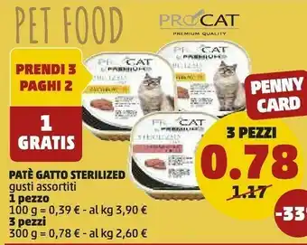 PENNY Pate Gatto Sterilized offerta