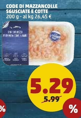 PENNY Code Di Mazzancolle Sgusciate E Cotte offerta