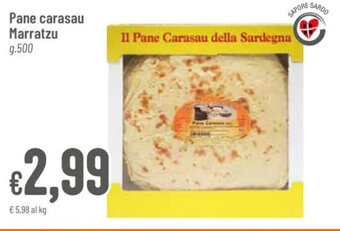 Pan Pane carasau Marratzu g.500 offerta