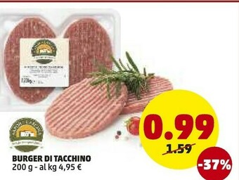 PENNY Burger Di Tacchino offerta