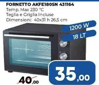 Orizzonte Fornetto Akfe180sn 431164 offerta