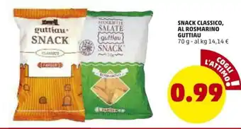 PENNY Snack Classico, Al Rosmarino Guttiau 70g offerta