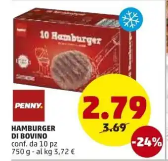 PENNY Penny Hamburger di Bovino 750g offerta