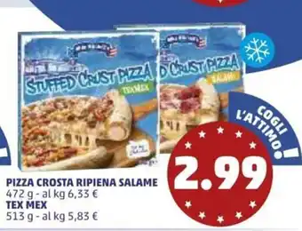 PENNY Pizza Crosta Ripiena Salame 472g o Tex Mex 513g offerta