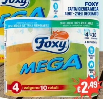 Cossuto FOXY CARTA IGIENICA MEGA 4 ROT-2 VELI DECORATO offerta