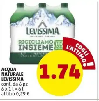 PENNY Levissima Acqua Naturale 6pz. 1l offerta