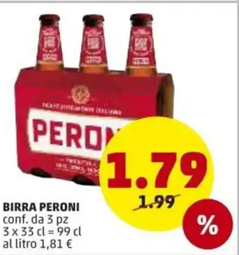 PENNY Peroni Birra 3pz. 33cl offerta