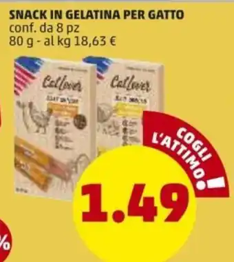 PENNY Snack in Gelatina per Gatto 8pz. 80g offerta