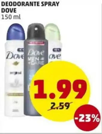 PENNY Dove Deodorante Spray 150ml offerta