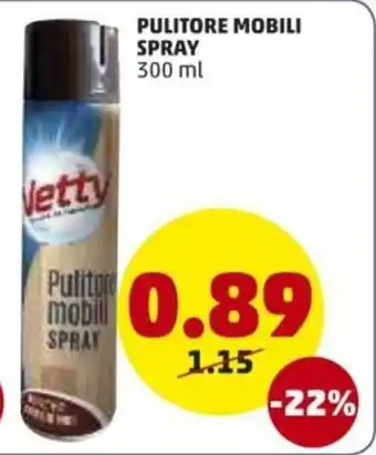 PENNY Vetty Pulitore Mobili Spray 300ml offerta