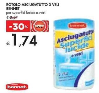 Bennet ROTOLO ASCIUGATUTTO 3 VELI BENNET offerta