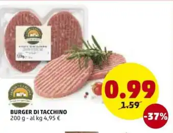 PENNY Burger di Tacchino 200g offerta