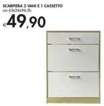Bennet SCARPIERA 2 VANI E 1 CASSETTO cm 63x24x96.5h offerta