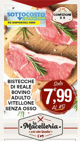 Gecop Bistecche di Reale Bovino Adulto Vitellone Senza Osso offerta