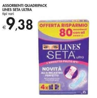 Bennet ASSORBENTI QUADRIPACK LINES SETA ULTRA tipi vari offerta