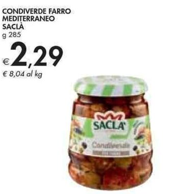Bennet CONDIVERDE FARRO MEDITERRANEO SACLA g 285 offerta