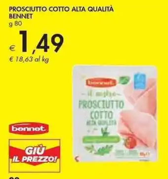 PROSCIUTTO COTTO ALTA QUALITÀ BENNET g 80