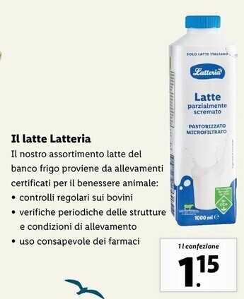 Lidl Latteria - il latte offerta