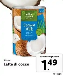 Lidl Vitasia latte di cocco offerta