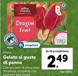 Lidl Vitasia gelato al gusto di panna offerta