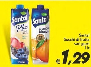 Iper Super Conveniente Santal succhi di frutta offerta
