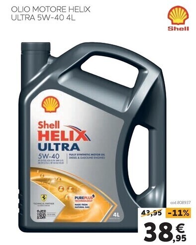 Norauto Shell olio motore helix ultra 5w-40 4l offerta