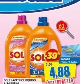 Risparmio Casa Sole lavatrice liquido offerta