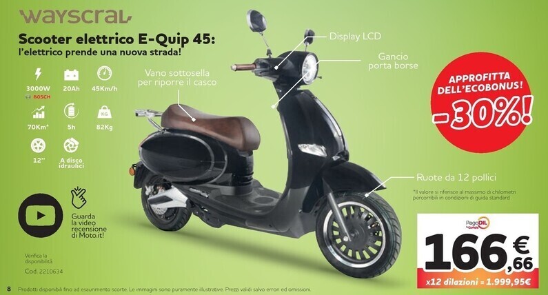 Norauto Wayscral - scooter elettrico e-quip 45 offerta